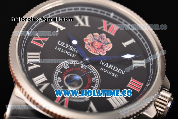 Ulysse Nardin Imperial St. Petersburg Maxi Marine Chronometer Enamel Limited Edition Auotmatic Steel Case with Black Dial and Roman Numeral Markers - Click Image to Close